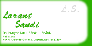 lorant sandi business card